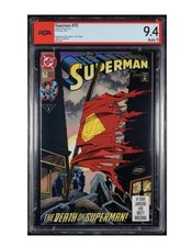 PSA 9.4 Superman 1993 #75 First Printing Direct Dual Signatures Jurgens/Siegel picture
