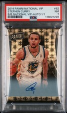 PANINI NATIONAL CONVENTION BLACK BOX VIP STEPHEN CURRY GOLD VINYL 1/1 AUTO PSA 7 picture