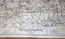 Rare 1893 Cyclists Road Map of Massachusetts, Part 6 picture