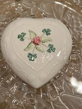 Belleek Hand Crafted Heart Trinket Box  * B3720 * Mother's Day 2007 * With Box picture