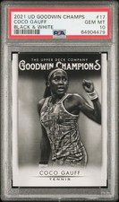 2021 GOODWIN CHAMPIONS BLACK & WHITE #17 COCO GAUFF PSA 10 picture