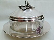 Rosh Hashana Jewish New Year Honey Dish Sterling Silver Handmade With Grapes picture
