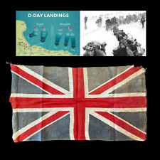 Original WWII D-Day Normandy France Discovered British Soldiers Liberation Flag picture