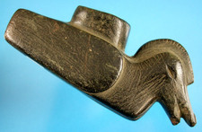 Super Fine Authentic Steatite Wood Duck Great Pipe Indian Arrowheads Artifacts picture