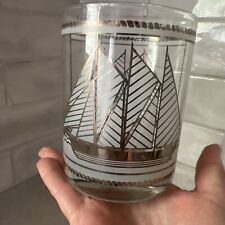 Set 4 VTG MCM Georges Briard Double Old Fashioned Sailboat Glasses Barware Box picture