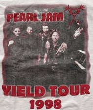 Pearl Jam Yield Tour 90s Vintage Long Sleeve T-Shirt, White, No Damage picture