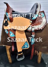 Western Saddle Barrel Racing Horse Pleasure Leather Rodeo Cowboy Tack Set 10-18 picture