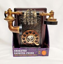  SPOOKY VILLAGE LED ANIMATED PHONE w/ SKULL - HALLOWEEN MOTION SOUND ACTIVATED  picture