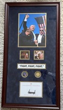 Custom Framed, #1 Of 54 Signed Donald Trump “Fight, Fight, Fight.” Memorabilia picture