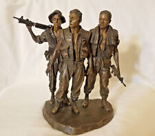 FRANKLIN MINT FREDERICK HART 3 SOLDIERS VERY RARE VIETNAM MEMORIAL SCULPTURE picture