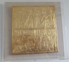 1976 Metropolitan Museum of Art MMA Egyptian King Tut Gold Plaque Shadow Box picture