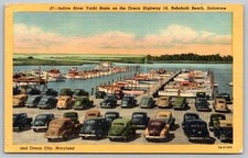 Rehoboth Beach, Ocean City Indian River Yacht Basin Highway 14 Postcard 1952 picture