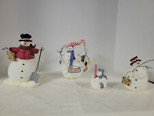 Vintage Christmas Sandi Gore Evans Snowmen Lot Of 4 For Hire, Smores, Believe picture