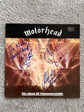 Motörhead Lemmy Kilmister Signed No Sleep’til Hammersmith Vinyl LP Autograph picture