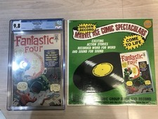 FANTASTIC FOUR 1 GOLDEN RECORD NEVER TOUCHED & COMIC CGC 9.8 WHITE PAGES MMMS picture
