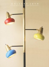ATOMIC VTG ITALIAN TRIENNALE TENSION POLE LAMP 50S 60S MID CENTURY MODERN BRASS picture