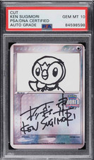 Piplup - Ken Sugimori Signed Autograph Pokemon Cut PSA/DNA 10 AUTO PSA picture