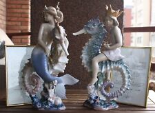 Lladro pair Mermaid Beneath the Waves + Prince of the Sea  picture