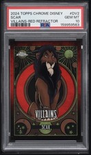 2024 Topps Chrome Disney Villains Red Refractor Scar 1/5 #DV-2 PSA 10 GEM MINT picture