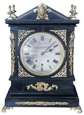 Monumental Antique English Georgian Ebonized Bracket Clock Ormolu Mantel Shelf  picture