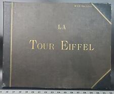 RARE 1889 Eiffel Tower Inauguration Presentation Photo Album to Engineer & Menu picture
