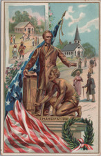 Raphael Tuck Lincoln's Birthday No 155 Emancipation Abraham Lincoln Patriotic picture