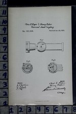 1872 ROPER FISHER CANTON OHIO UNIVERSAL JOINT COUPLING PATENT LITHO 123049 picture