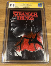 Stranger Things Six #1, Black Cape, CGC 9.8 SS, signed/sketch Salinas RARE 2/15 picture