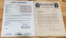 Very Rare 1928 Arthur Chevrolet Signed Race Car Letter Chevrolet Brothers JSA picture