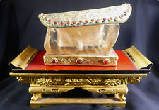 X-RARE Chinese Tang Dyn. Buddhist Reliquary Rock Crystal & Gilded Bronze Casket picture