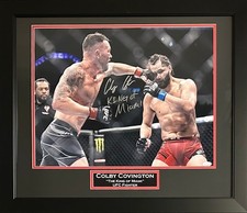 Colby Covington inscribed signed 16x20 framed photo UFC JSA COA Jorge Masvidal picture