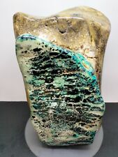 Very rare museum quality of blue chrysocolla on petrified wood 18kg 16x22x32cm picture