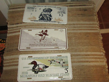 LOT OF 3 RARE MIGRATORY BIRD STAMP  LICENSE PLATES  DEPARTMENT OF THE INTERIOR picture