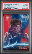 2025 TOPPS MARVEL STUDIOS CHROME RED REFRACTOR #147 M.O.D.O.K. 1/5 PSA 10 picture
