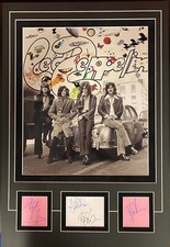 LED ZEPPELIN SIGNED ALBUM PAGES WITH DISPLAY - JSA LETTER - JOHN BOHNAM RARE picture