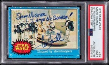 Mark Hamill Signed 1977 Topps Star Wars #29 Sorry Mister I have no change PSA 7 picture