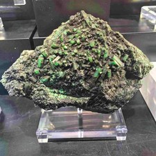 21LB Rare Natural Green Dioptase Emerandine Gemstone Cluster Mineral specimen picture
