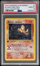 2000 Blaine’s Moltres Gym Heroes 1st Edition PSA 10 #1 Pokemon 🔥🐦🔥 POP - 81 picture