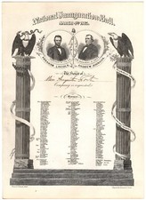 RARE 1865 Inaugural Ball Invitation for Pres Abraham Lincoln & VP Andrew Johnson picture
