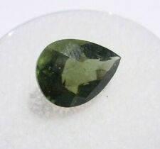 Authentic natural faceted Moldavite 2.26 carats pear shaped about 11x8x5mm picture