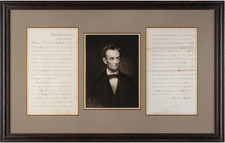 Abraham Lincoln Historic Hand-Written 1865 Document During The Civil War picture