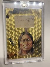 2021 PIECES OF THE PAST SITTING BULL RELIC AUTO 1/1 ONE OF ONE GOLD FOIL RARE picture
