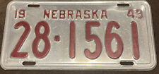 1949 Nebraska license plate 28-1561 - Hamilton County - Aurora NE picture