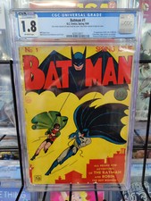 BATMAN #1 (1940) - CGC GRADE 1.8 - 1ST APPEARANCE OF JOKER & CATWOMAN picture