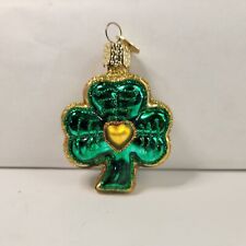Old World Christmas Shamrock Irish/St Patrick's Day Blown Glass Ornament   Heart picture