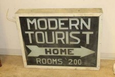 Vintage Double Sided Painted Glass Modern Tourist Home Motel Rooms $2.00 picture