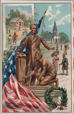 Raphael Tuck No. 155 Lincoln's Birthday Emancipation Abraham Lincoln Patriotic 2 picture