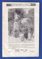 Cyclists at Columbus Monument NYC in orig. 1893 full pg print ad #181 picture