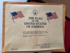 United States Flag Flown Over The Capitol 2001 In Memory Of Americans Lost 9-11 picture