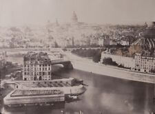 c1865 Attr. Charles Soulier PARIS view of the SEINE Pont Saint Louis albumen print picture